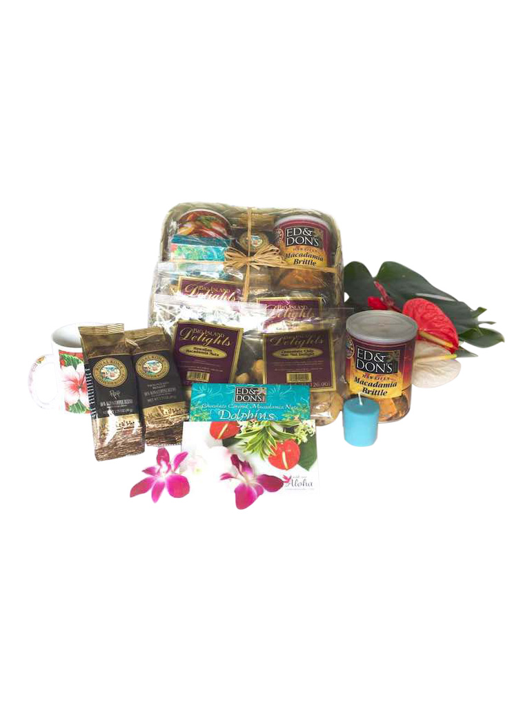 Island Bounty Hawaiian Gift Basket With Our Aloha