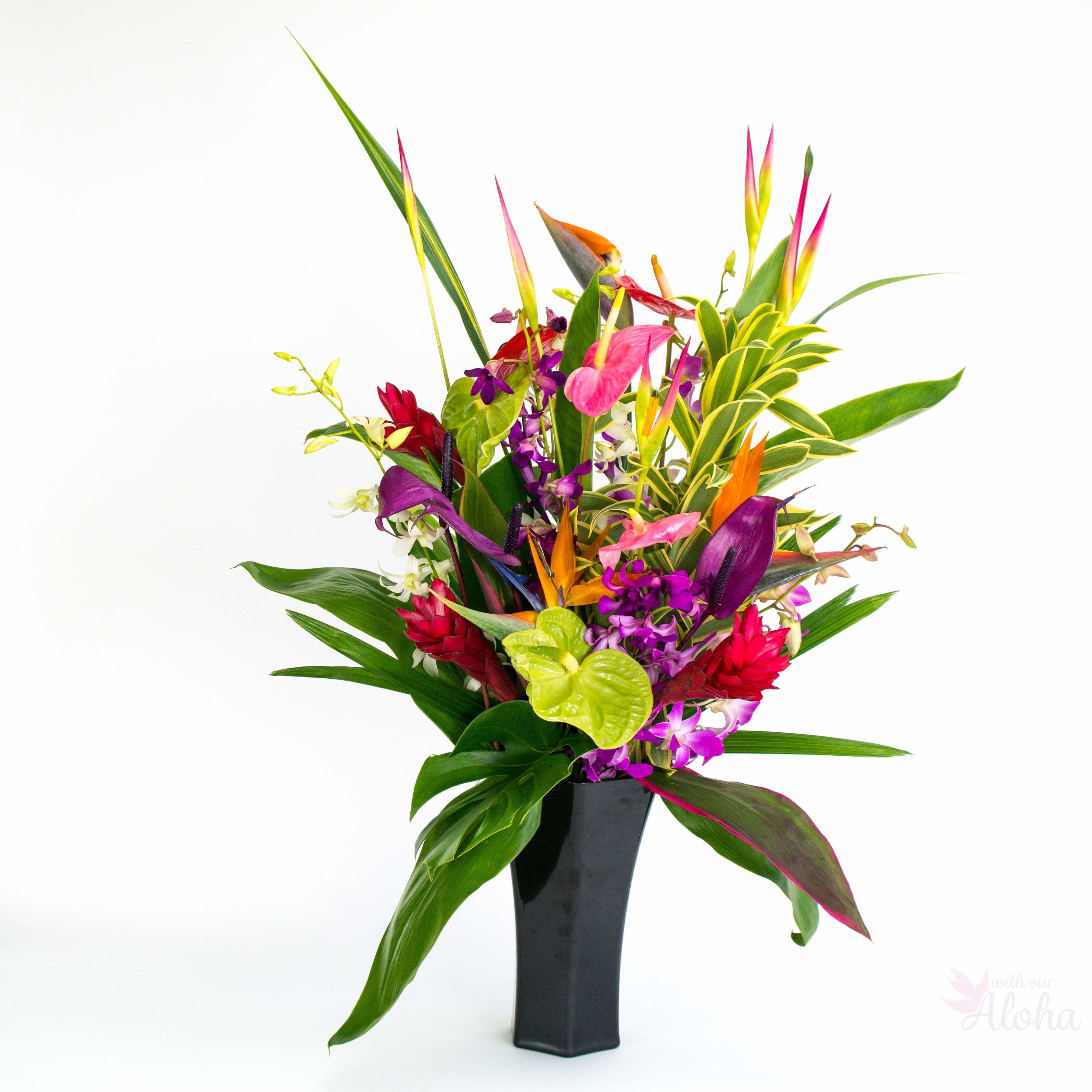Silk flower floral arrangements tropical Hawaiian flowers 25/" Anthurium stem