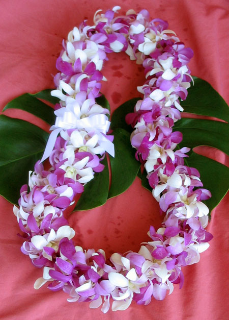 Hawaiian lei mixed orchids deluxe size