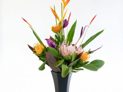 Hawaiian protea assortment with heliconia