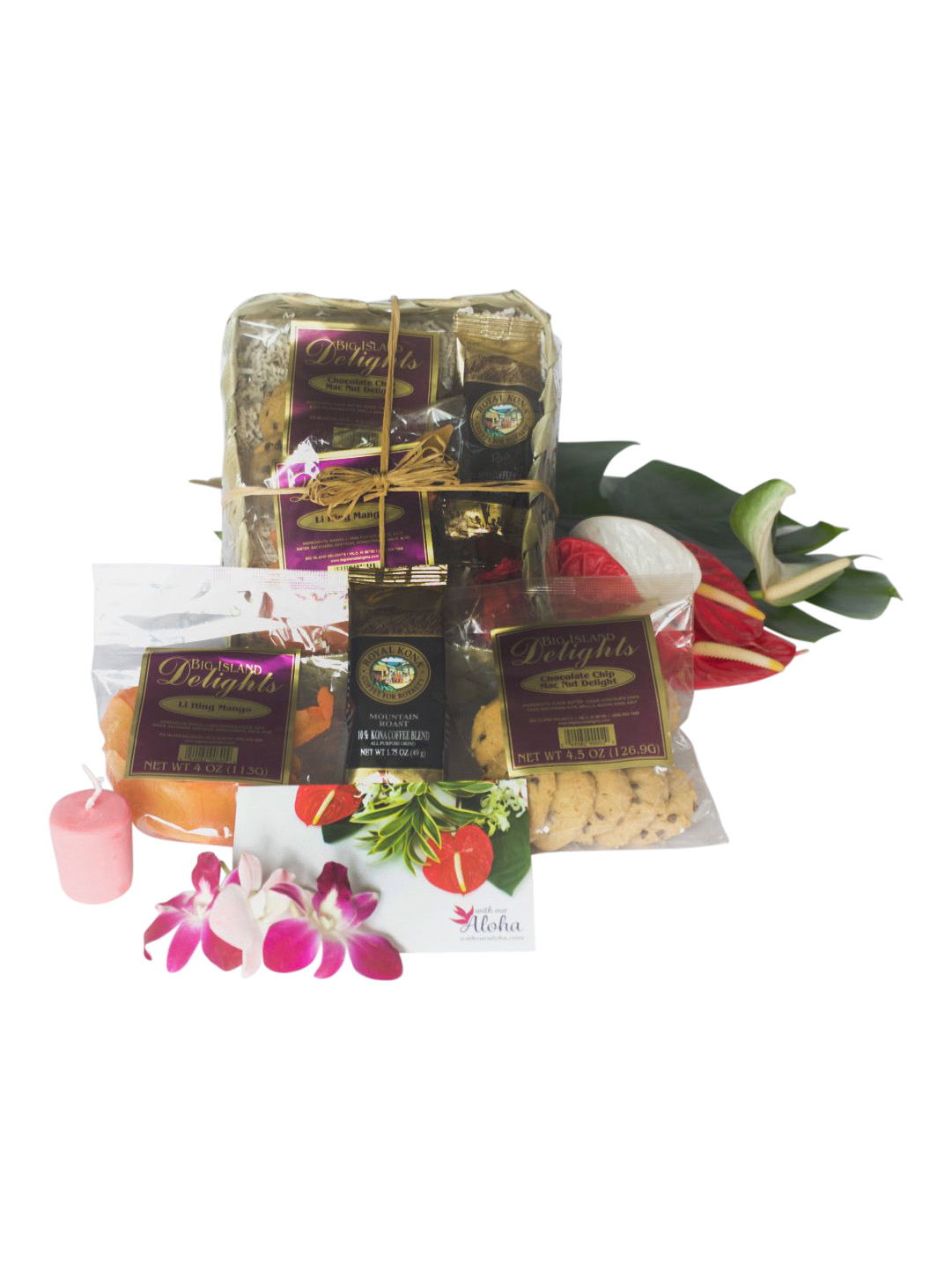 Tropical Taste Hawaiian Gift Basket With Our Aloha