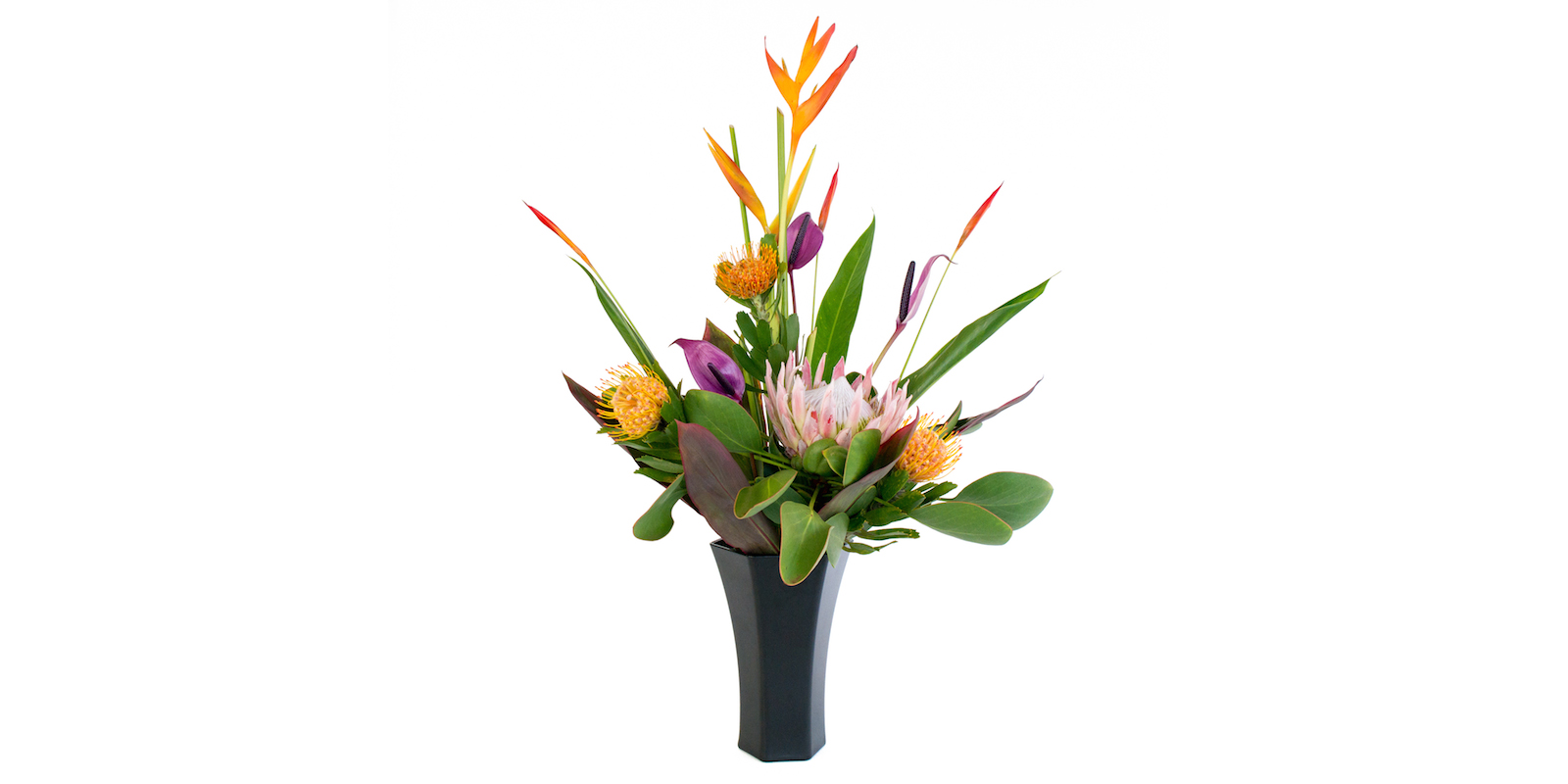 Hawaiian flowers with protea, heliconia