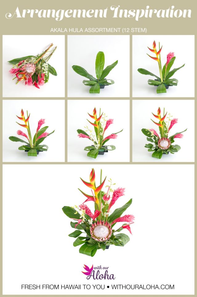 Hawaiian Flower Arrangement DIY Akala Hula “Pink Dance” Assortment