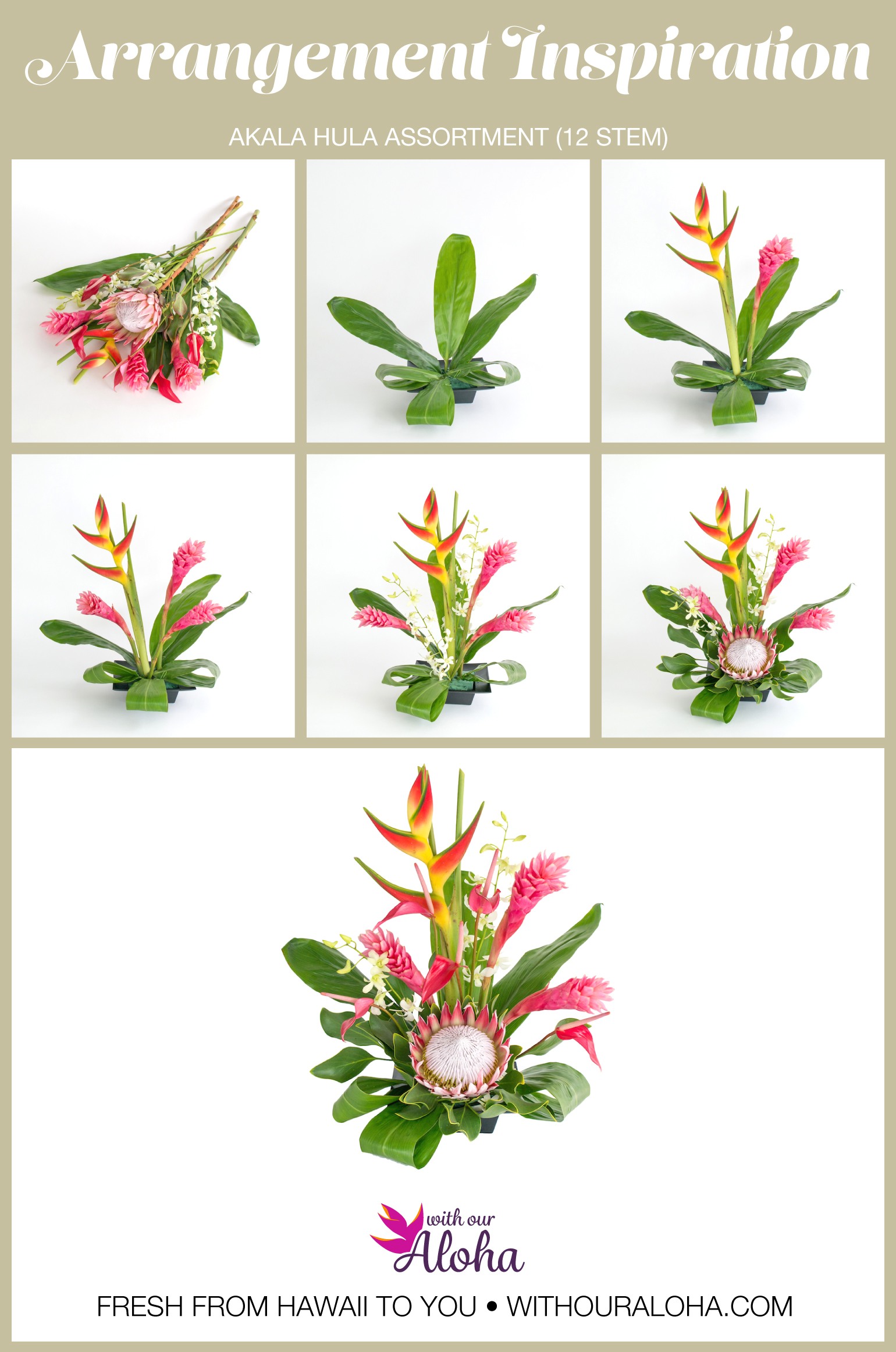 King Protea Pink Orchids DIY - With Our Aloha