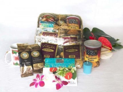 Gift Baskets from Hawaii Kona coffee, mac nuts, cookies