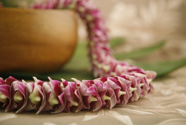 Wili Lei spiral orchid lei