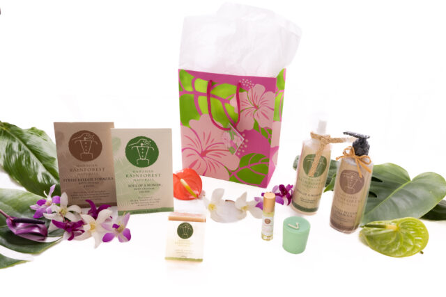 Hawaiian Spa Gift Basket with lotions, soap, perfume and more