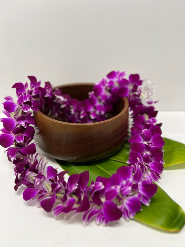 Large purple orchid lei called Adele